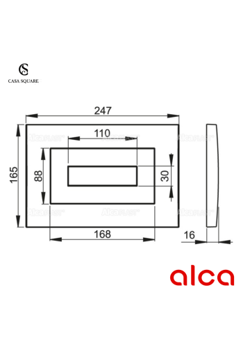 PLAQUE DE COMMANDE ALCA CHROME
