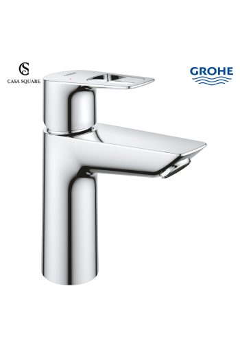 Mitigeur Lavabo Bauloop corps lisse avec bonde en plastique push-open 1 1