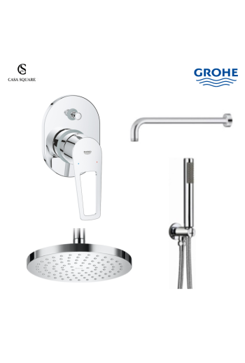 PACK BAIN/DOUCHE ENCASTRE BAULOOP NEW AVEC KIT DOUCHETTE ET RAINSHOWER 15CM CHROME