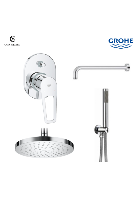 PACK BAIN/DOUCHE ENCASTRE BAULOOP NEW AVEC KIT DOUCHETTE ET RAINSHOWER 15CM CHROME