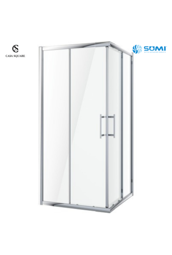 CABINE DE DOUCHE ANGLE CARRE 80X80CM PROFILE CHROME