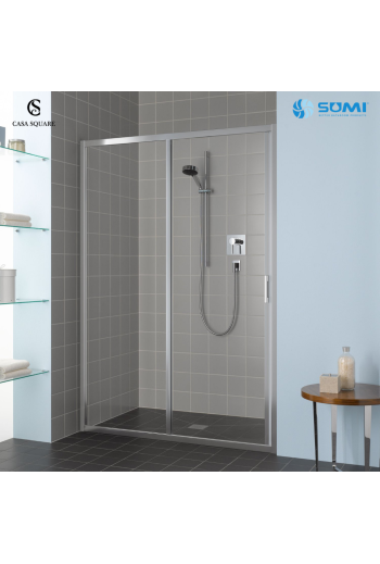 PORTE DE DOUCHE COULISSANTE 120CM H:2M PROFILE CHR