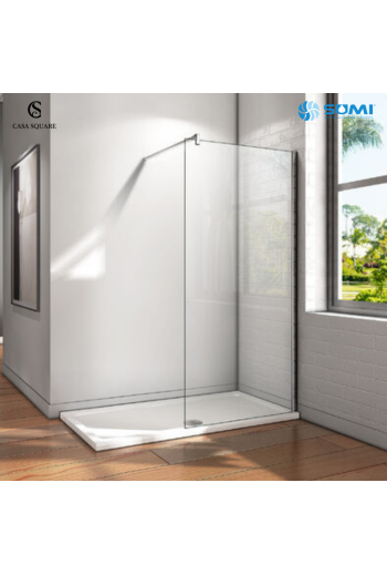 PAROI WALK IN 80CM H:2M PROFILE CHR AVEC BARRE DE MAINTIENT