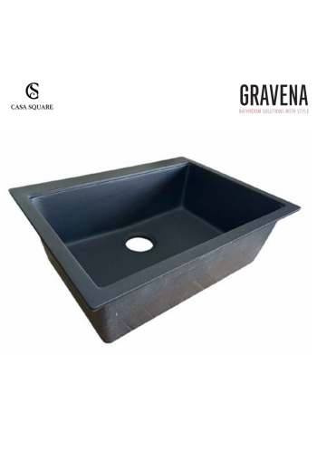 EVIER DE CUISINE 66X50CM GRIS MATT AVEC VIDAGE