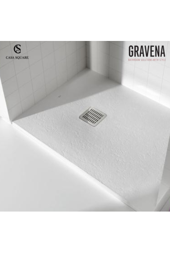 RECEVEUR DE DOUCHE GEL COAT BLANC 120X80CM AVEC VIDAGE