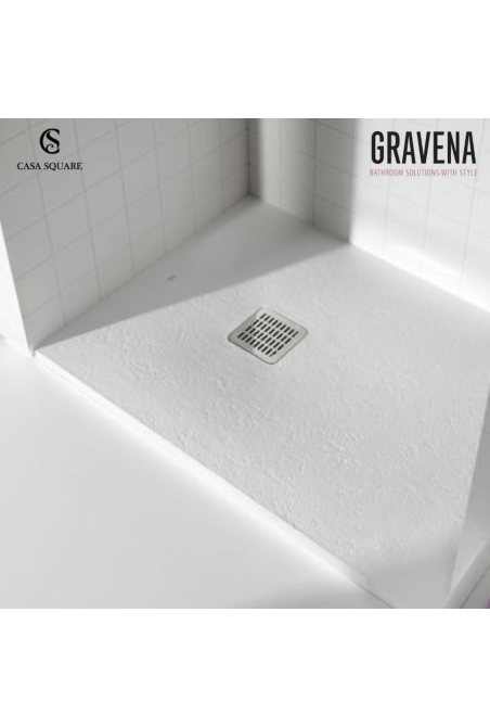 RECEVEUR DE DOUCHE GEL COAT BLANC 120X80CM AVEC VIDAGE