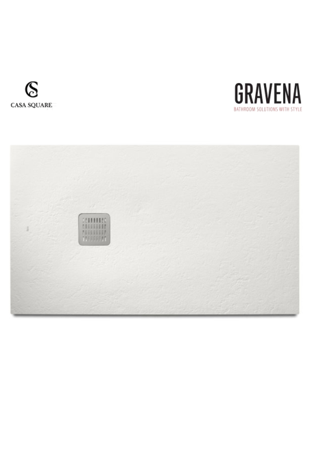RECEVEUR DE DOUCHE GEL COAT BLANC 100X80CM AVEC VIDAGE