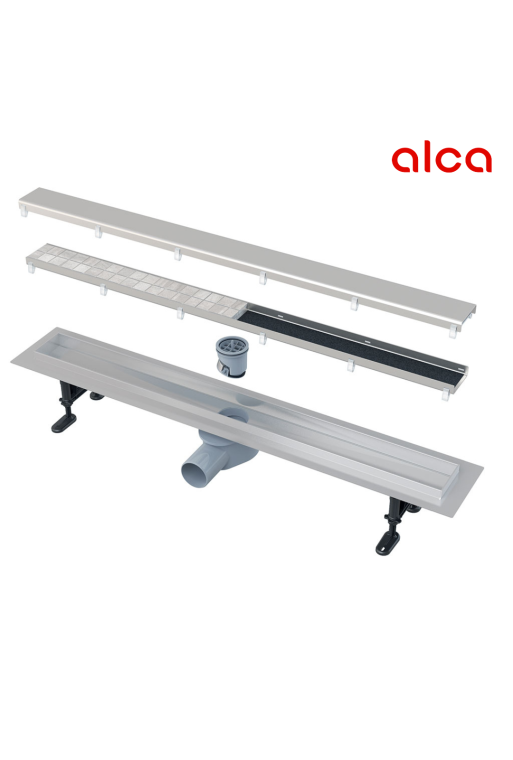 SIPHON POUR DOUCHE ITALIENNE 550 MM  FIT AND GO GRILLE DOUBLE FACE ALCA EN INOX