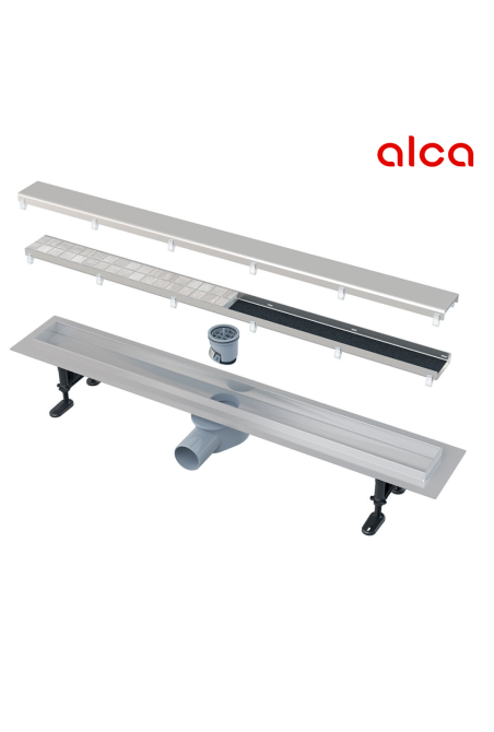 SIPHON POUR DOUCHE ITALIENNE 550 MM  FIT AND GO GRILLE DOUBLE FACE ALCA EN INOX