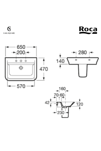 PACK LAVABO GAP ROUND 65CM + SEMI COLONNE BLANC