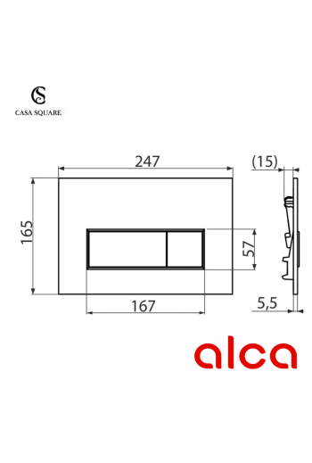 SET MECANISME ALCA115/1000 AVEC PLAQUE GOLD MATT (M57-G-M)