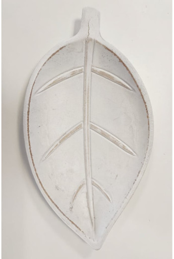 Plateau vide poche rectangulaire en bambou en blanc