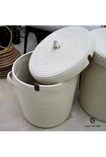 PANIER A LINGE AVEC COUVERCLE EN JUTE