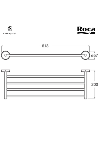 PORTE SERVIETTE RACK 60CM TWIN CHROME (SUR STOCK)