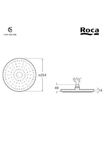 RAINSHOWER ROND EN ABS D:250MM NOIR MAT (SUR STOCK)