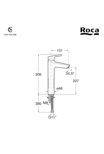 MITIGEUR LAVABO MALVA BEC HAUT / CORPS LISSE