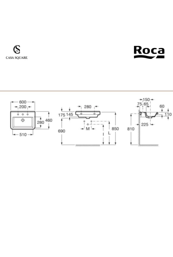LAVABO DAMA NEW PROF:460 LARG:650 SANS TROU BLANC (SUR STOCK)