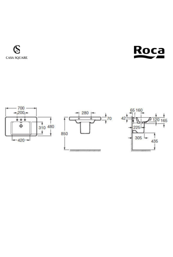 LAVABO KHROMA 70X48 CM BLANC (SUR STOCK)