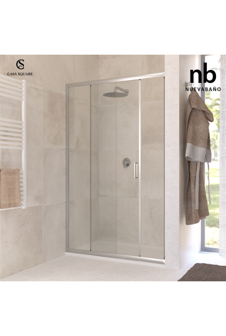 PORTE DE DOUCHE COULISSANTE 120CM H:2M PROFILE CHR