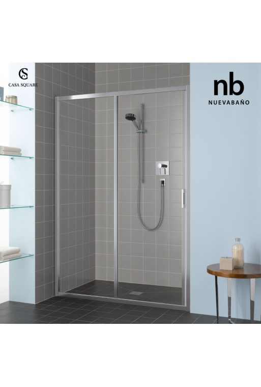 PORTE DE DOUCHE COULISSANTE 100CM H:2M PROFILE CHR