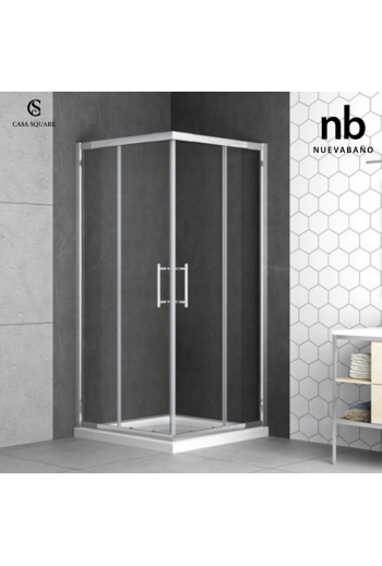 CABINE DE DOUCHE ANGLE CARRE 80X80CM PROFILE CHROME