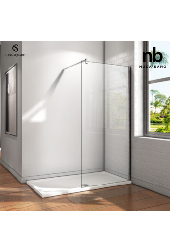 PAROI WALK IN 100CM H:2M PROFILE CHR AVEC BARRE DE MAINTIENT