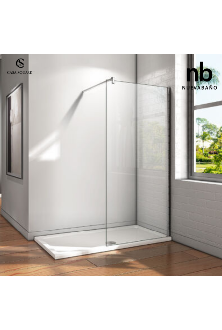 PAROI WALK IN 100CM H:2M PROFILE CHR AVEC BARRE DE MAINTIENT