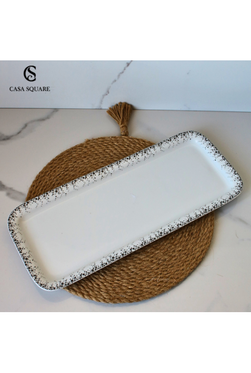 Plat rectangulaire en porcelaine – Présentation salée & sucrée