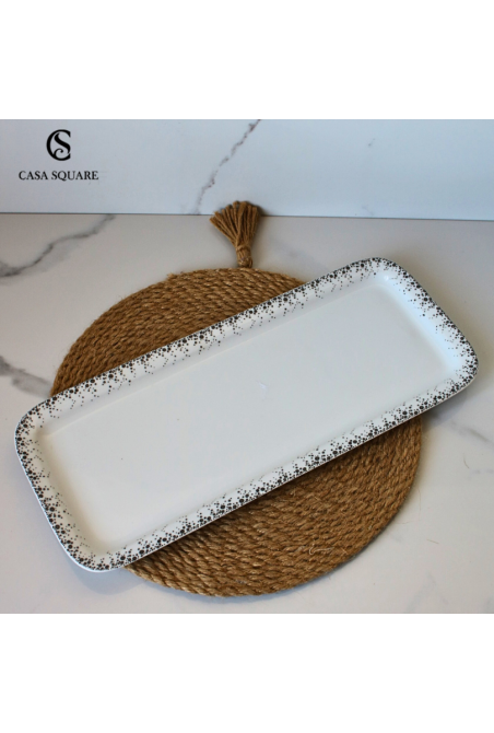 Plat rectangulaire en porcelaine – Présentation salée & sucrée