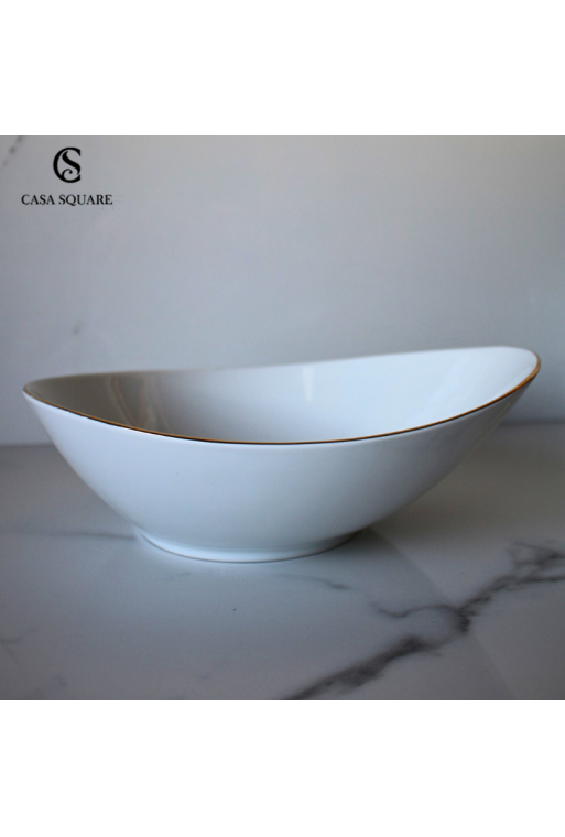 SALADIER EN PORCELAINE FILET OR PM