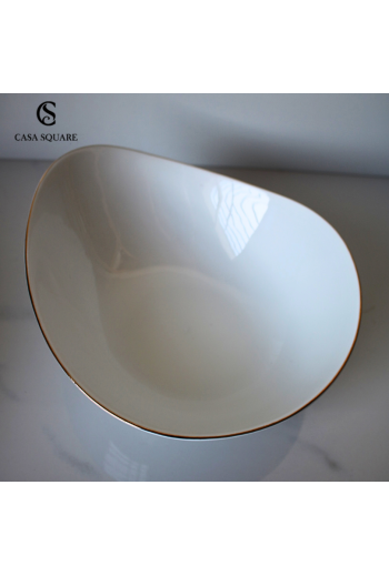 SALADIER EN PORCELAINE FILET OR PM