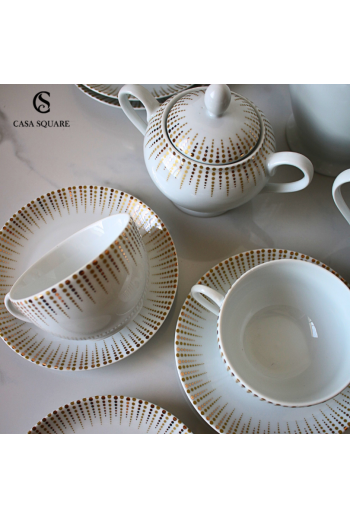 SERVICE CAFE EN PORCELAINE GOLD