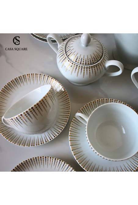 SERVICE CAFE EN PORCELAINE GOLD
