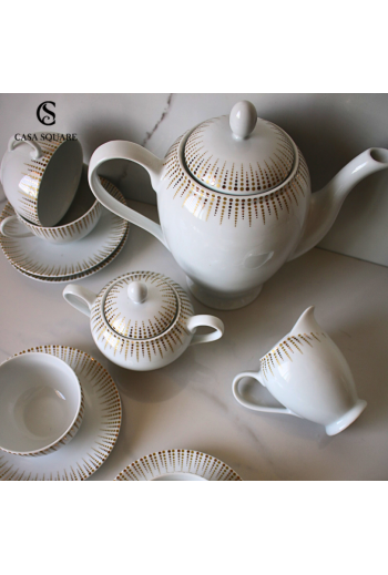 SERVICE CAFE EN PORCELAINE GOLD