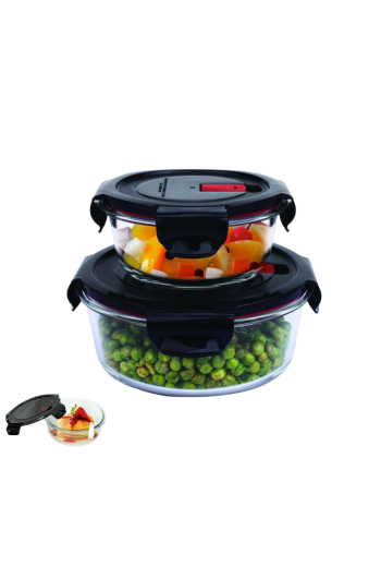 Boîte de conserve en verre borosilicaté avec couvercle en plastique