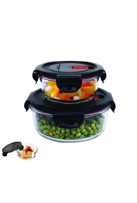 Boîte de conserve en verre borosilicaté avec couvercle en plastique