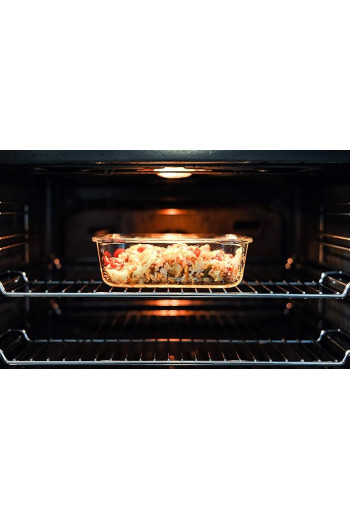 Boîte de conserve en verre borosilicaté avec couvercle en plastique