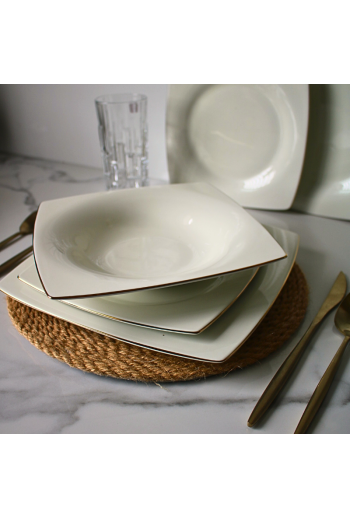 SERVICE EN PORCELAINE 18 PC CARRE BLANC SALE