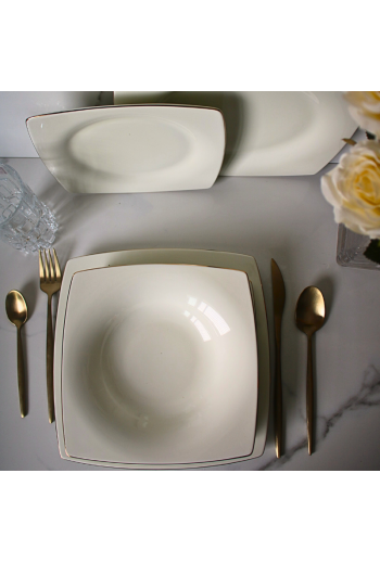 SERVICE EN PORCELAINE 18 PC CARRE BLANC SALE
