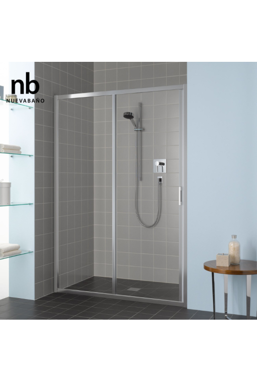 PORTE DE DOUCHE COULISSANTE 140CM H:2M PROFILE CHR