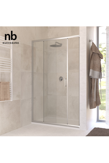 PORTE DE DOUCHE COULISSANTE 160CM H:2M PROFILE CHR