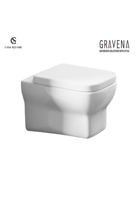 SET CUVETTE SUS QUADRO RIMLESS AVEC ABATTANT SOFT CLOSE BLANC