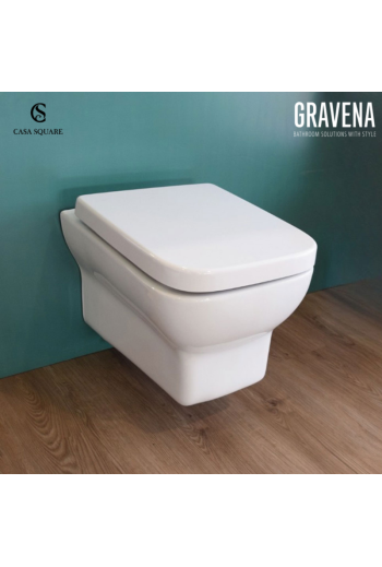 SET CUVETTE SUS QUADRO RIMLESS AVEC ABATTANT SOFT CLOSE BLANC