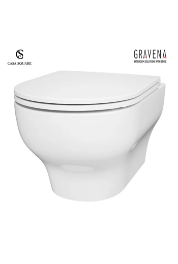 SET CUVETTE SUS RIMLESS CASANOVA AVEC ABATTANT SOFT CLOSE BLANC