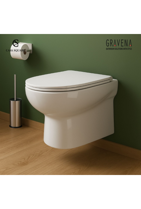 SET CUVETTE SUS RIMLESS CASANOVA AVEC ABATTANT SOFT CLOSE BLANC