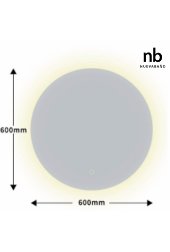 MIROIR ONE TOUCH RONDE D:60CM AVEC LED INTEGRE ET ANTI BUEE