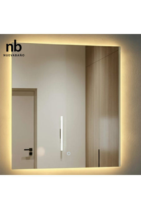 MIROIR ONE TOUCH CARRE 60X80CM AVEC LED INTEGRE ET ANTI BUEE