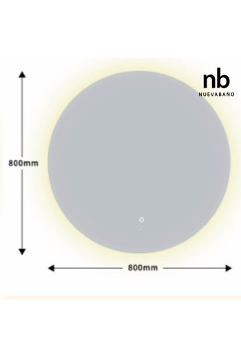 MIROIR ONE TOUCH RONDE D:80CM AVEC LED INTEGRE ET ANTI BUEE