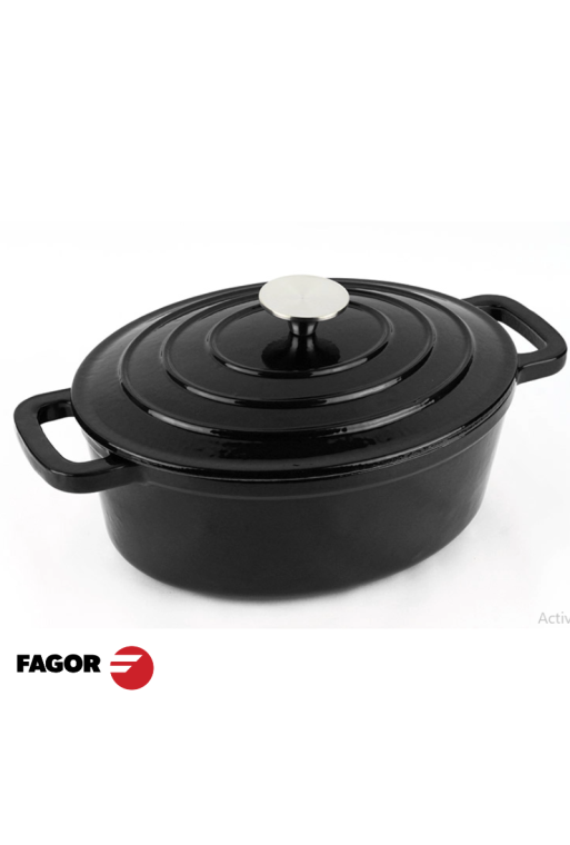 MARMITE FAGOR FERRO ECO OVAL NOIR 27CM AVEC COUVERCLE