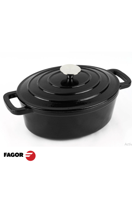 MARMITE FAGOR FERRO ECO OVAL NOIR 27CM AVEC COUVERCLE